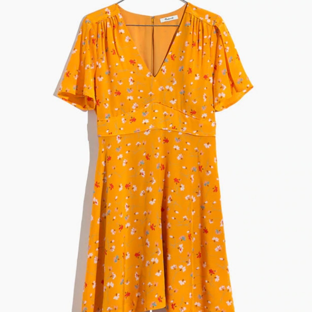 Madewell Silk Belladonna Dress Painted Carnation